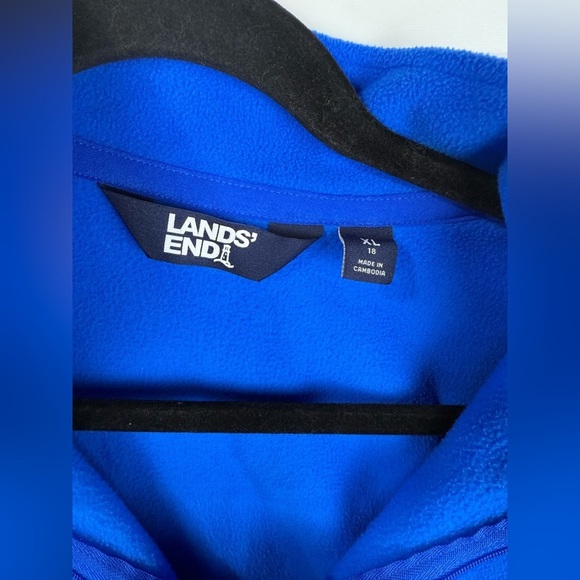 Land’s End women’s blue fleece long sleeved half zip sweatshirt. Size 18 XL - Picture 4 of 4